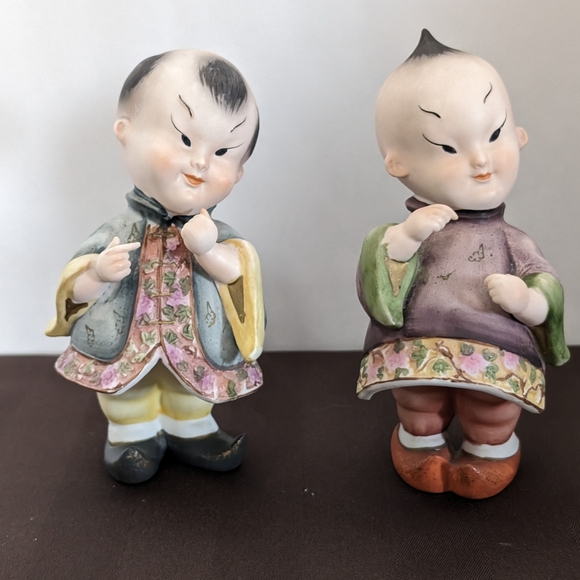 ❄️Japan ESD/Lefton Bisque Boy Figurines, KW 23065, Porcelain Bisque Traditional - Picture 1 of 11